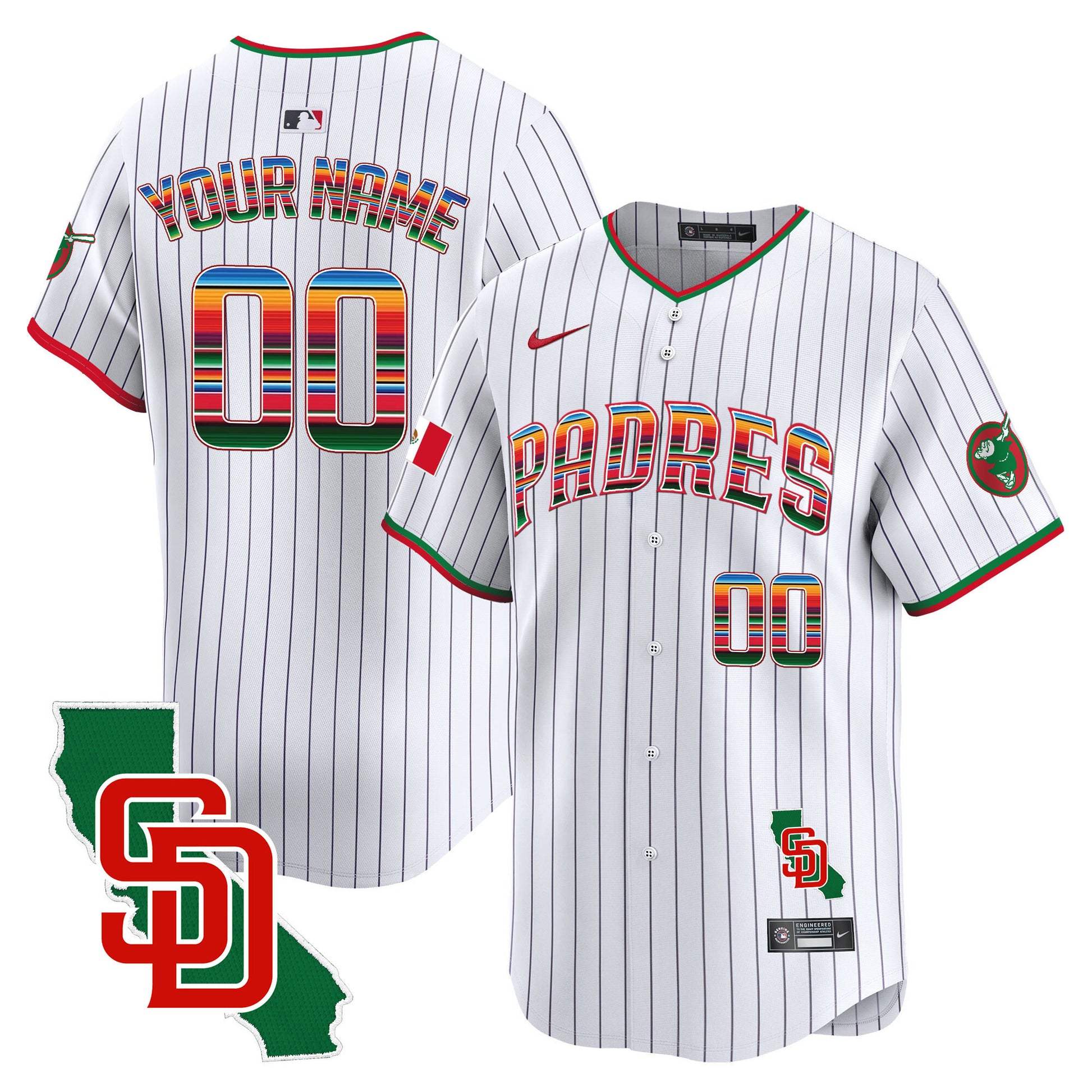 Padres Mexico California Patch Vapor Premier Limited Custom Jersey – All Stitched