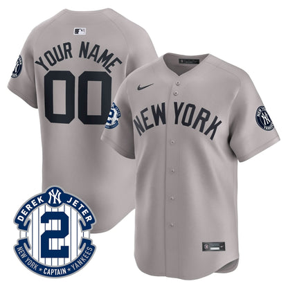 NYY Derek Jeter Patch Vapor Premier Limited Custom Jersey - All Stitched