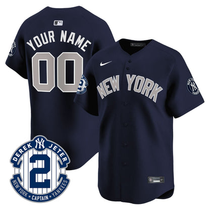NYY Derek Jeter Patch Vapor Premier Limited Custom Jersey - All Stitched