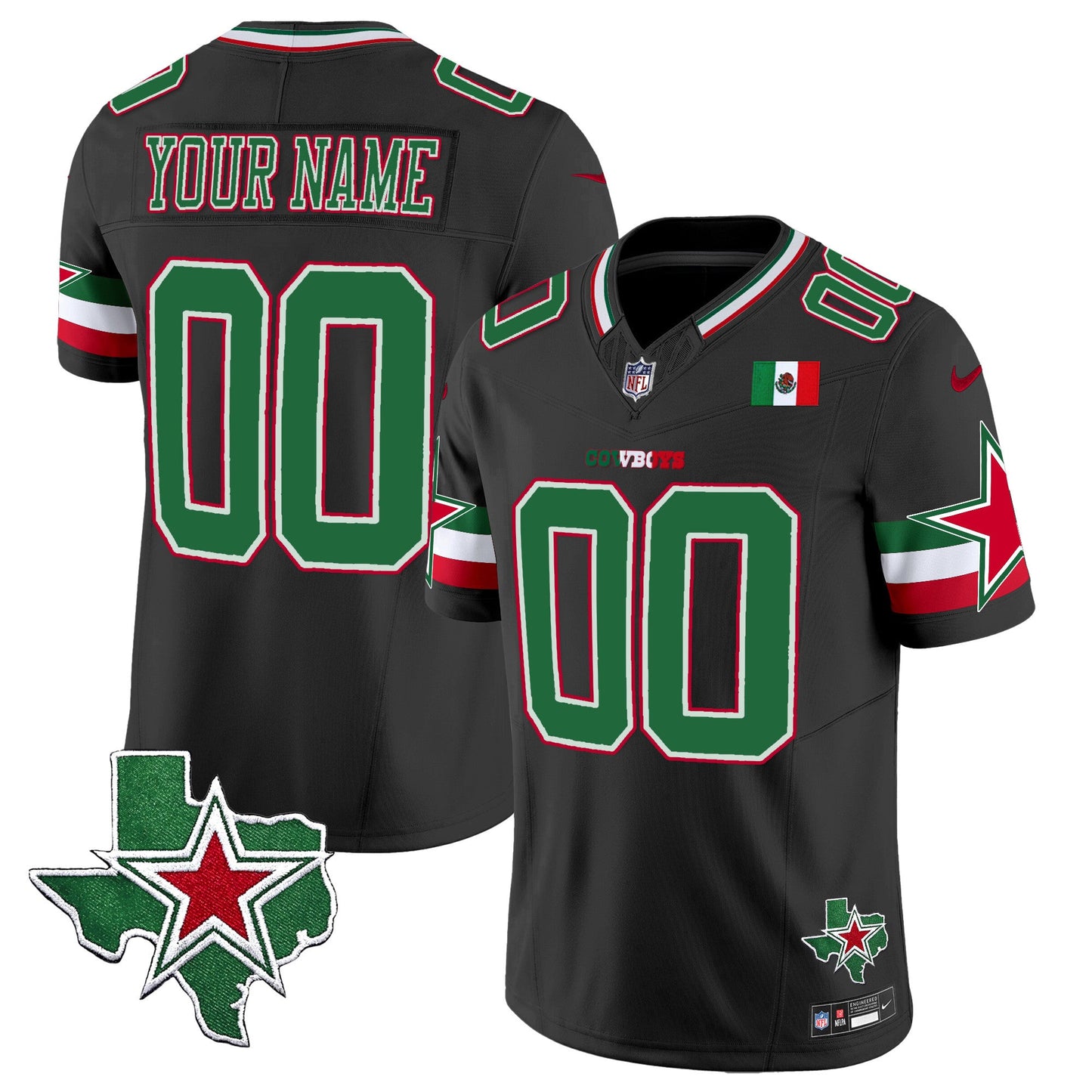 Dallas Cowboys 2025 Mexico Vapor Limited Custom Jersey - All Stitched