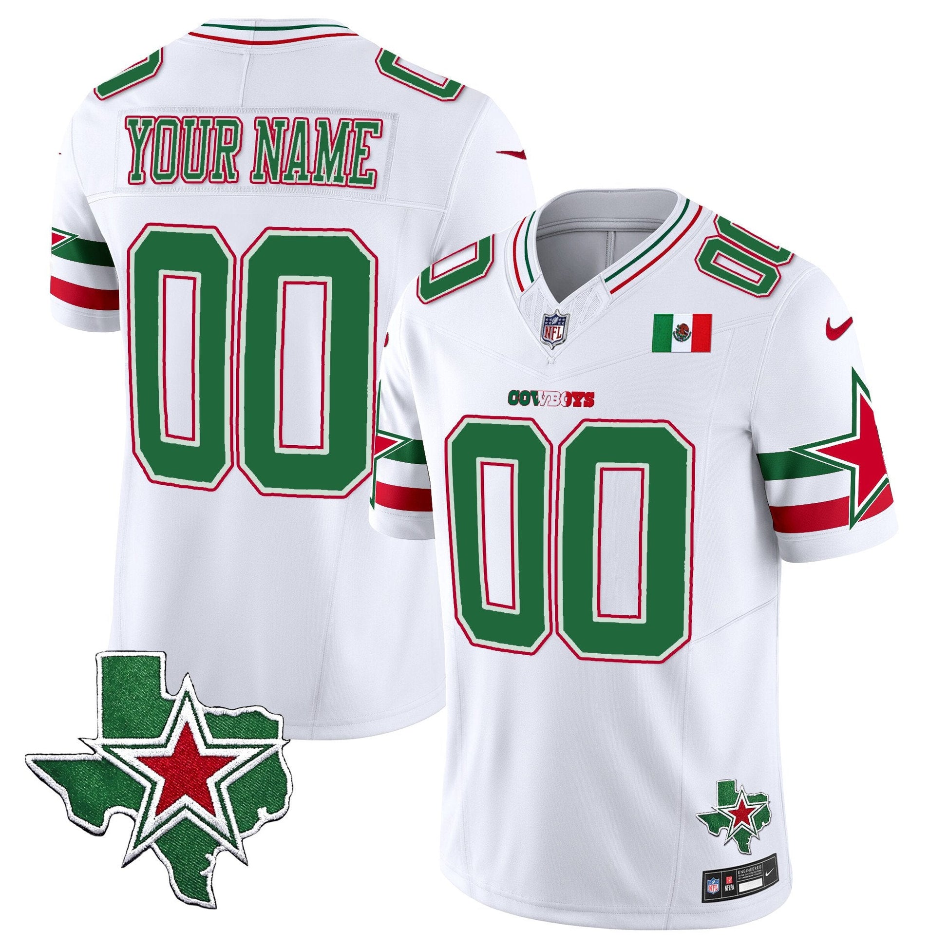 Dallas Cowboys 2025 Mexico Vapor Limited Custom Jersey - All Stitched