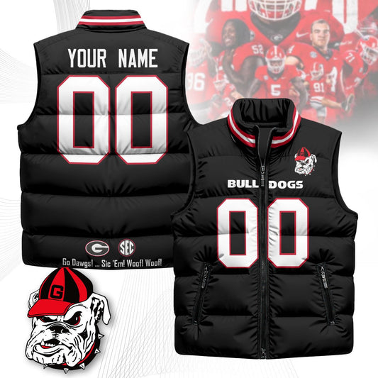 Custom Georgia Bulldogs Unisex Puffer Vest