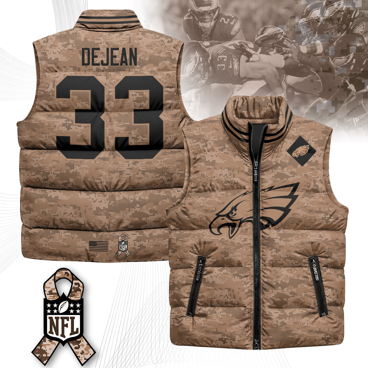 Philadelphia Eagles Salute To Service Puffer Vest