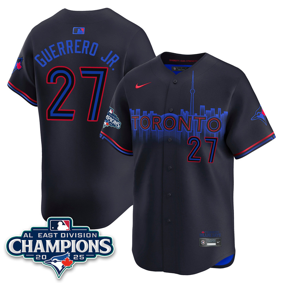 Toronto Blue Jays AL East Division Champions Jersey - All Stitched