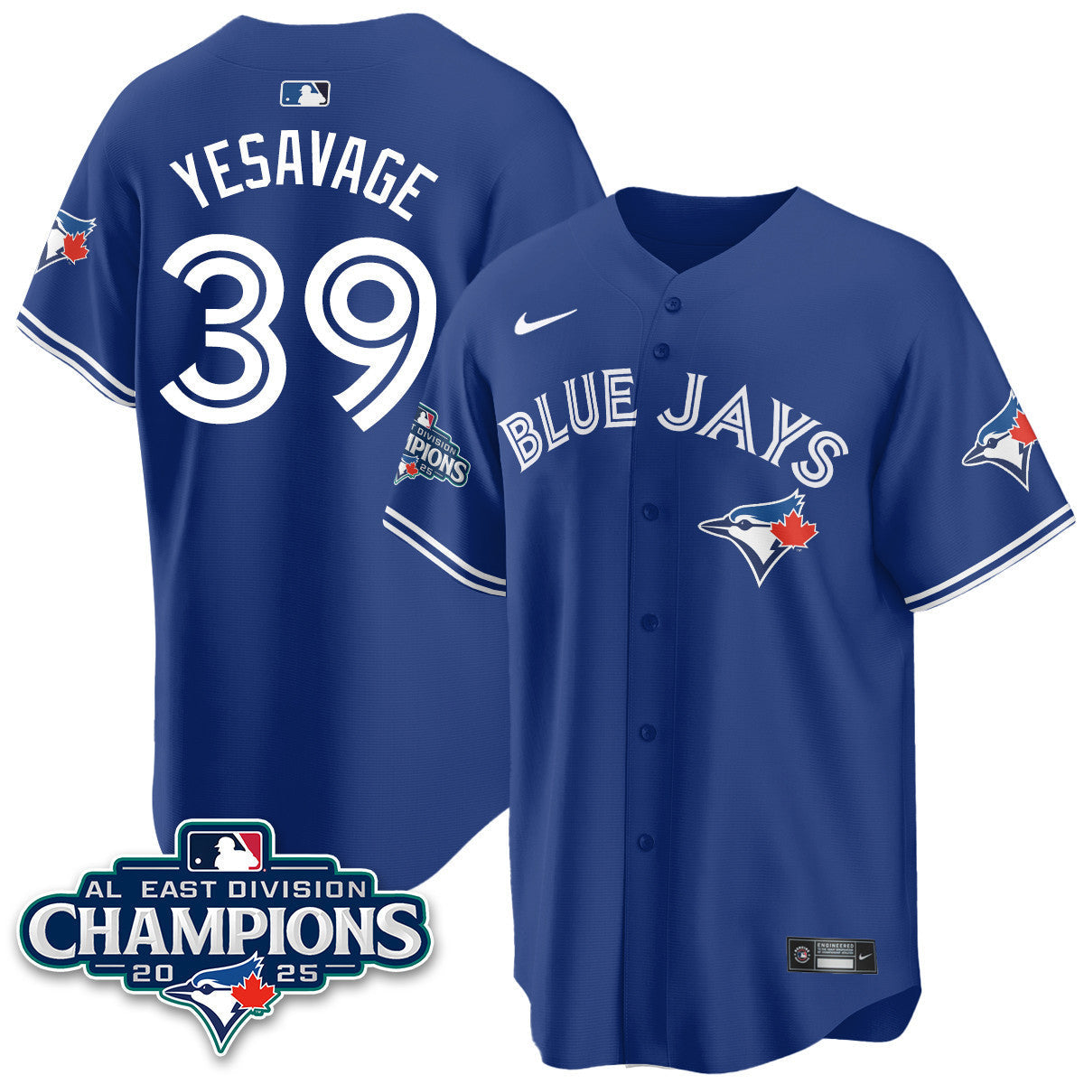 Toronto Blue Jays AL East Division Champions Jersey - All Stitched