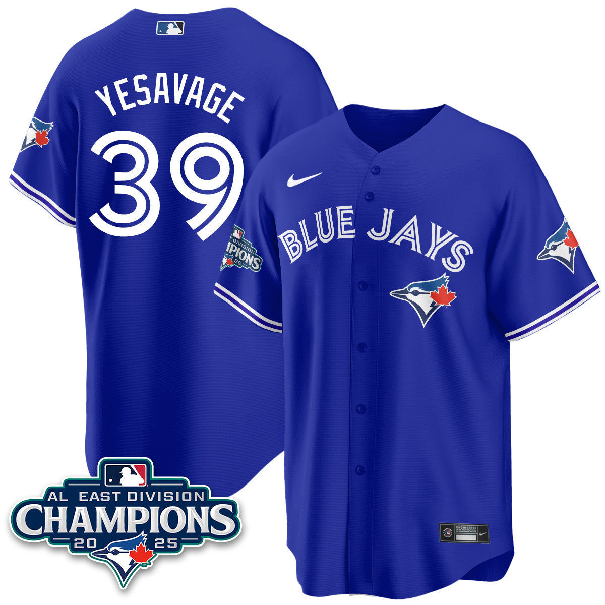 Toronto Blue Jays AL East Division Champions Jersey - All Stitched