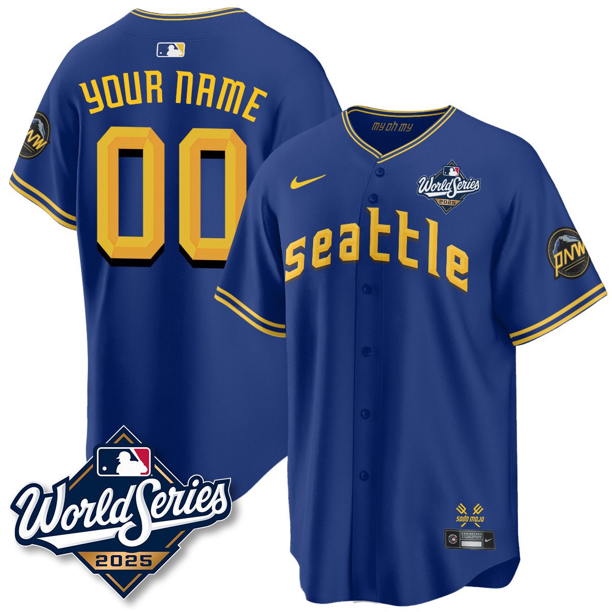 Seattle Mariners 2025 World Series Custom Jersey - All Stitched