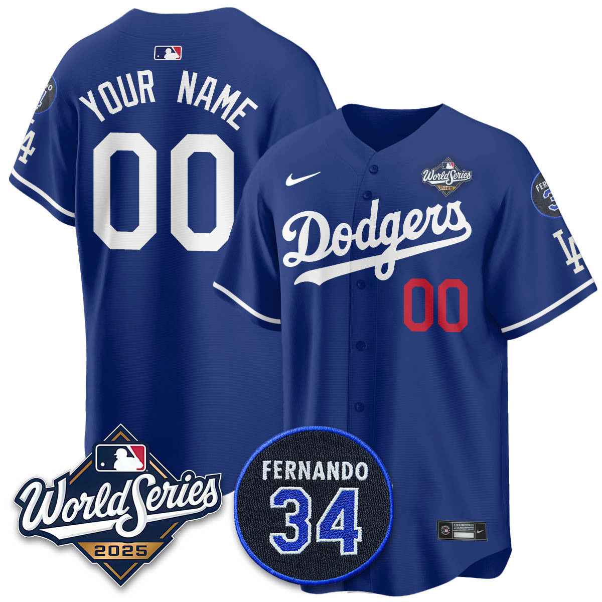 Custom Los Angeles Dodgers 2025 National League Champions Jersey - All Stitched