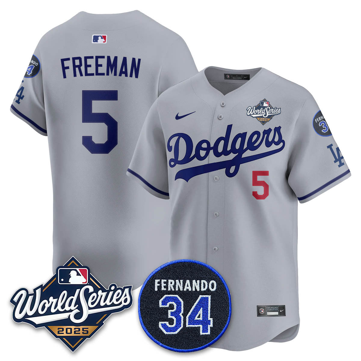 Los Angeles Dodgers 2025 National League Champions Jersey - All Stitched