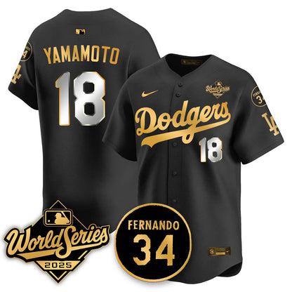 Los Angeles Dodgers 2025 National League Champions Jersey - All Stitched