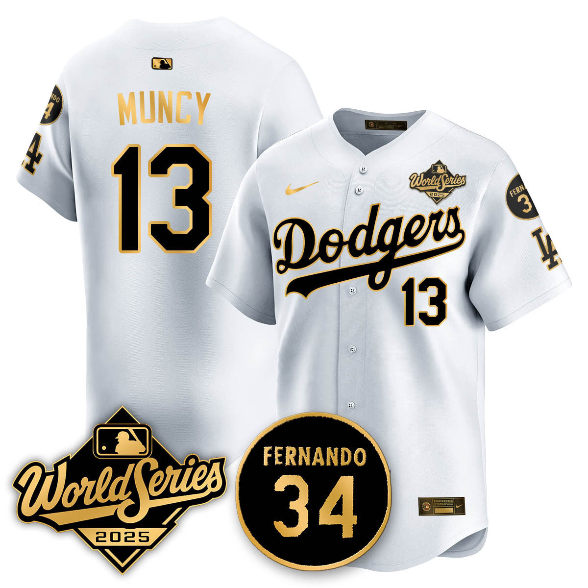 Los Angeles Dodgers 2025 National League Champions Jersey - All Stitched