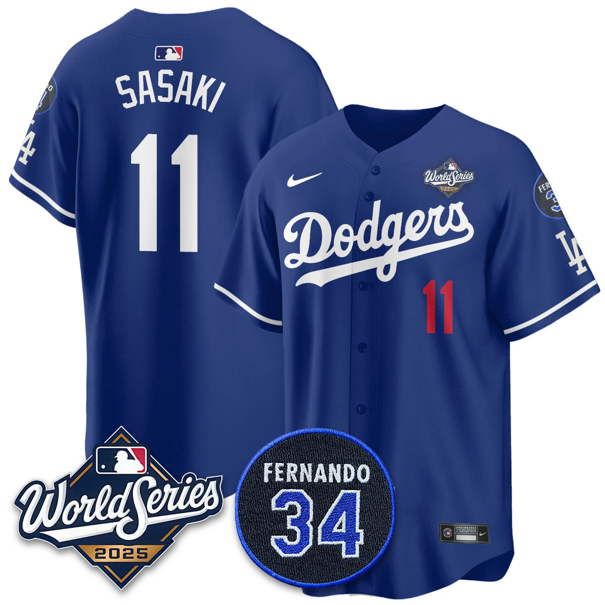 Los Angeles Dodgers 2025 National League Champions Jersey - All Stitched