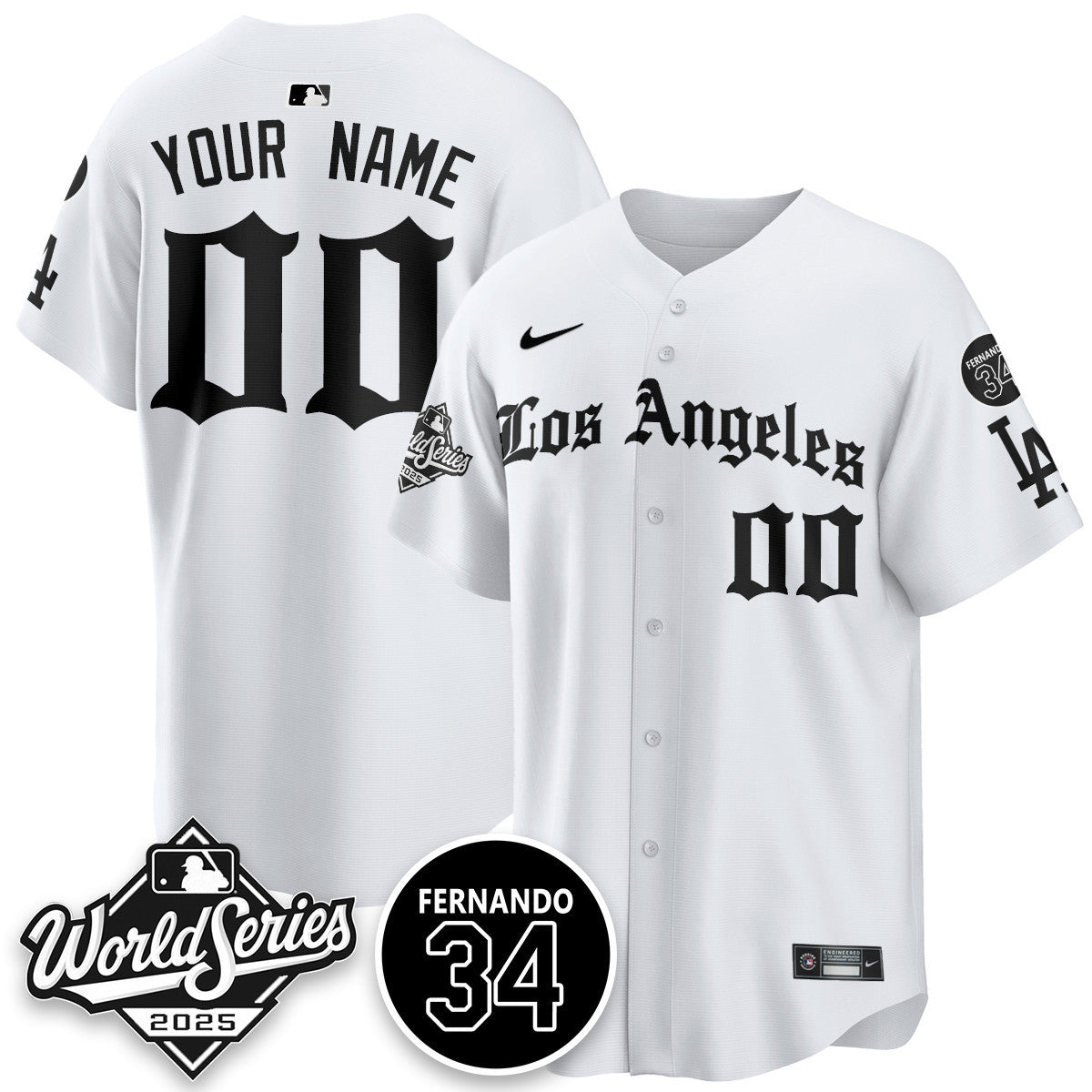Los Angeles Dodgers 2025 Gothic NL Champions Custom Jersey - All Stitched