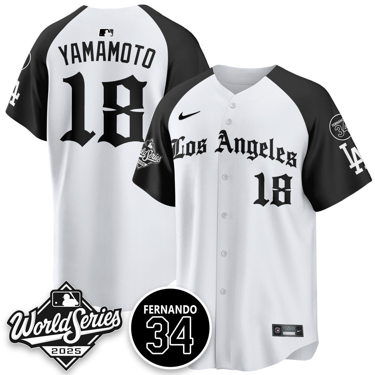 Los Angeles Dodgers 2025 Gothic NL Champions Jersey - All Stitched