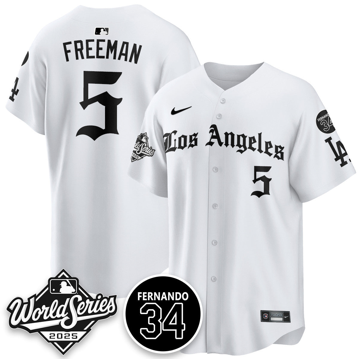 Los Angeles Dodgers 2025 Gothic NL Champions Jersey - All Stitched