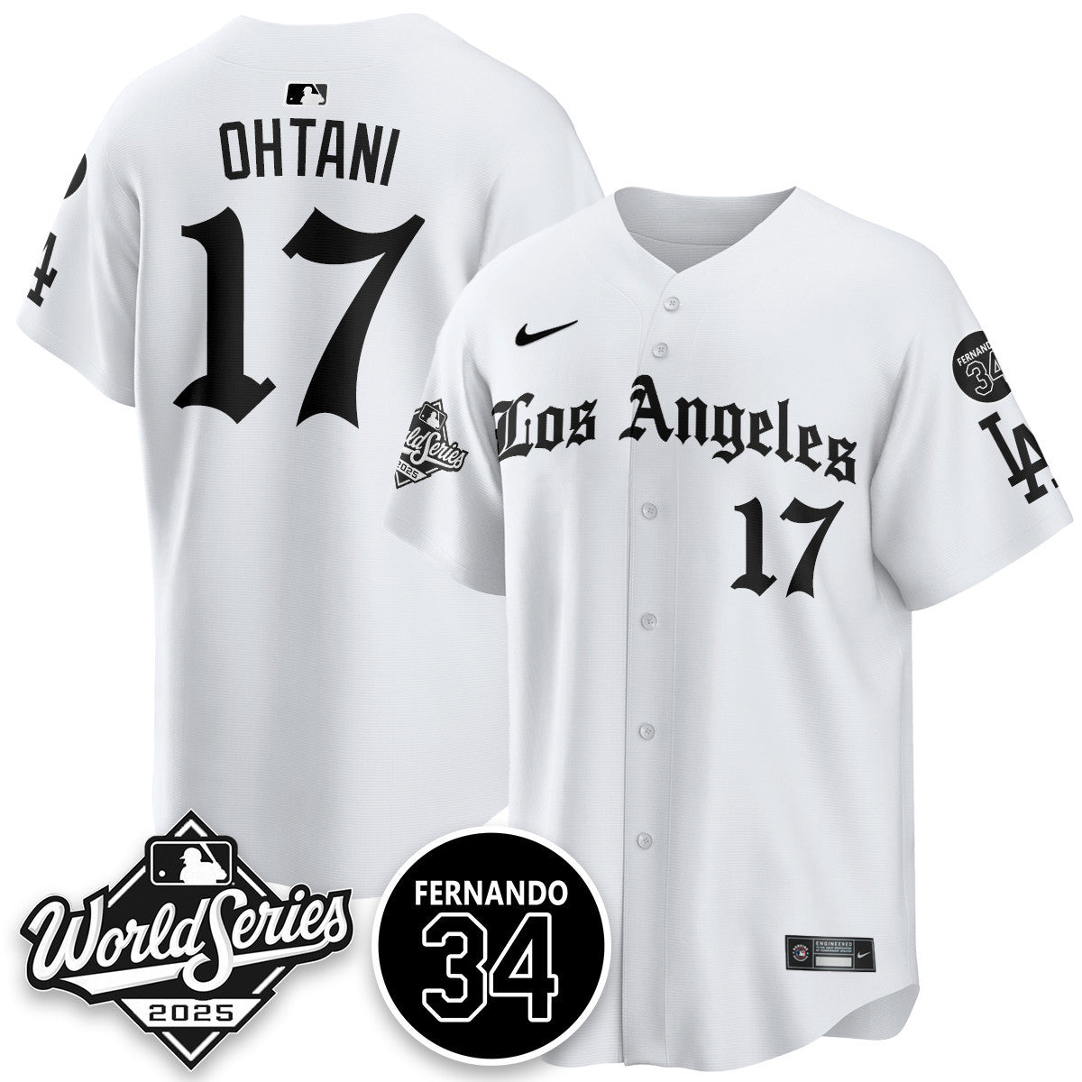 Los Angeles Dodgers 2025 Gothic NL Champions Jersey - All Stitched