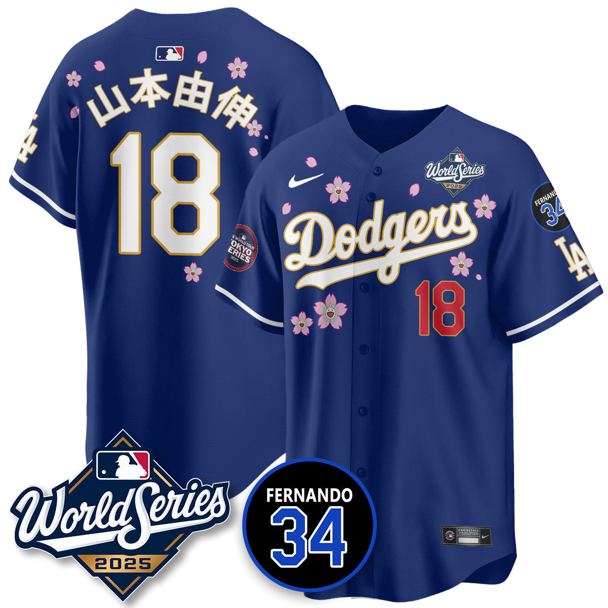Los Angeles Dodgers Tokyo Series 2025 NL Champions Jersey - All Stitched