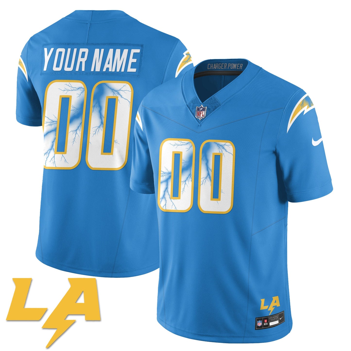 Los Angeles Chargers Rivarly Concept Custom Jersey - All Stitched