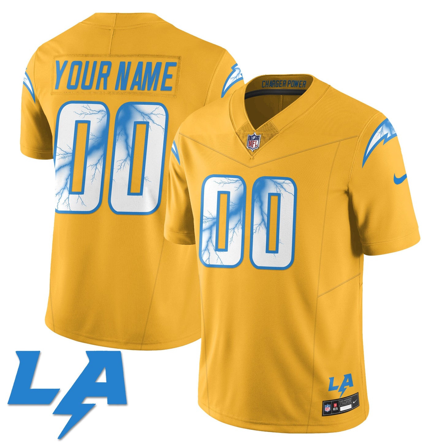 Los Angeles Chargers Rivarly Concept Custom Jersey - All Stitched