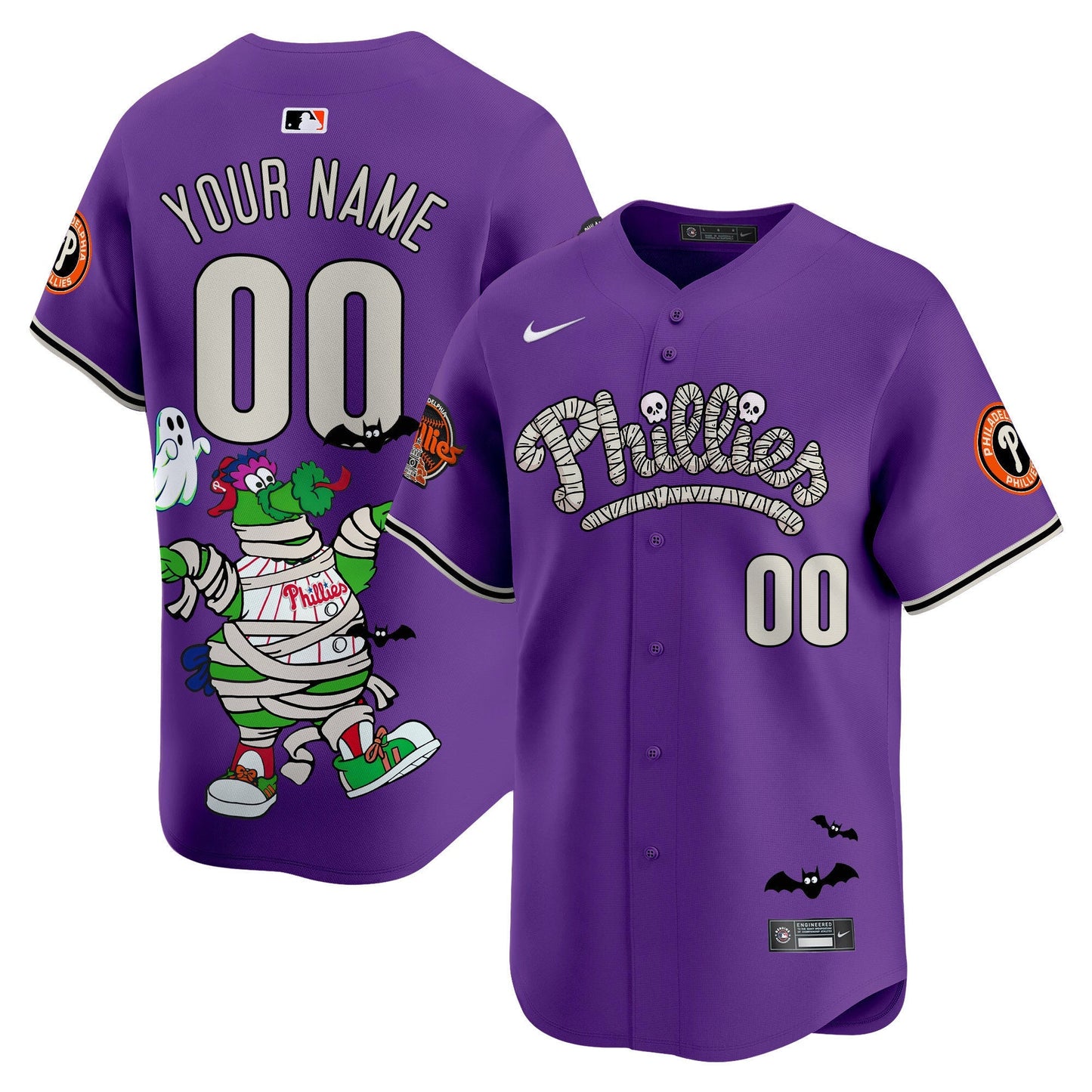 Phillies Phanatic Halloween Vapor Limited Custom Jersey - Printed