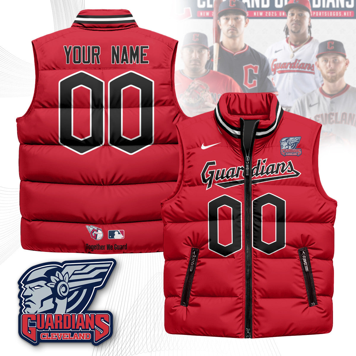 Cleveland Guardians Unisex Custom Puffer Vest