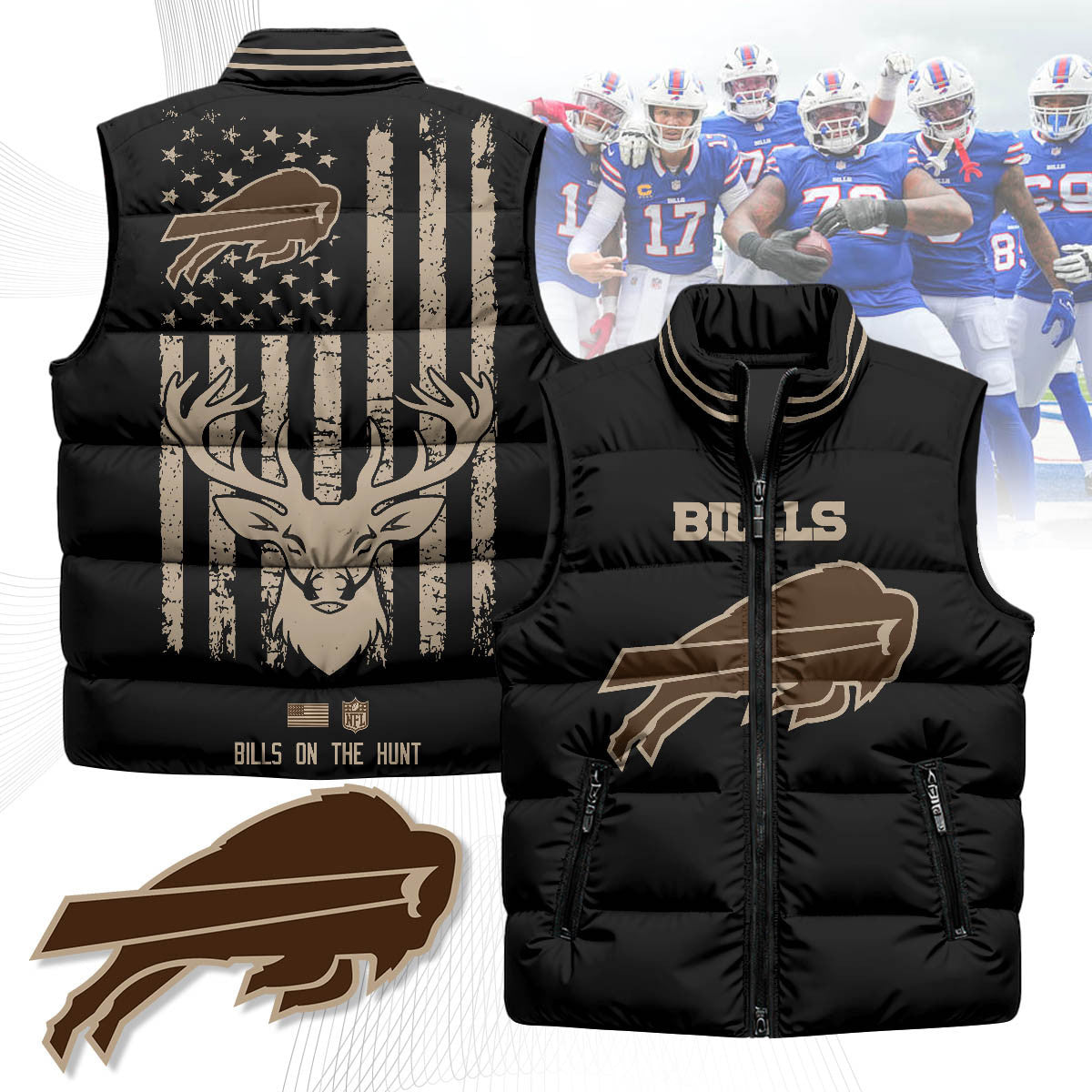 Buffalo Bills Hunting Unisex Puffer Vest