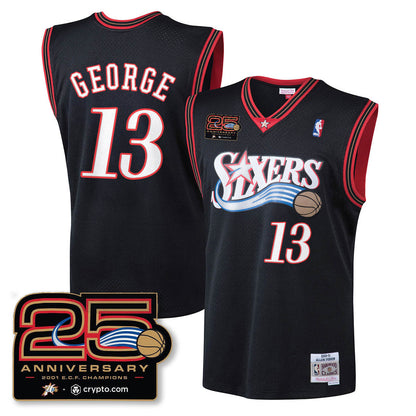 Philadelphia 76ers Throwbacks Celebrating 00-01 Jersey - 25th Anniversary - All Stitched