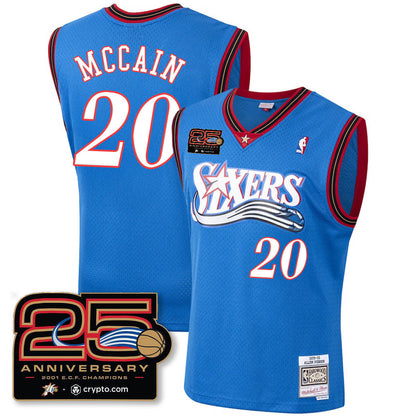Philadelphia 76ers Throwbacks Celebrating 00-01 Jersey - 25th Anniversary - All Stitched