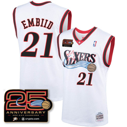 Philadelphia 76ers Throwbacks Celebrating 00-01 Jersey - 25th Anniversary - All Stitched