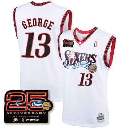 Philadelphia 76ers Throwbacks Celebrating 00-01 Jersey - 25th Anniversary - All Stitched