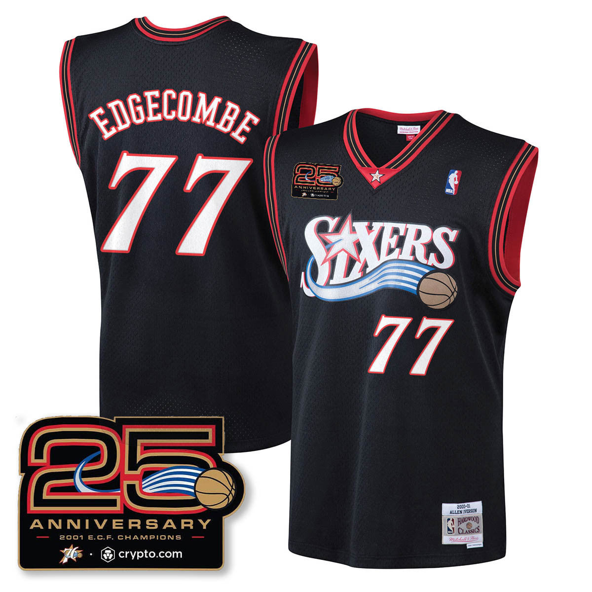 Philadelphia 76ers Throwbacks Celebrating 00-01 Jersey - 25th Anniversary - All Stitched