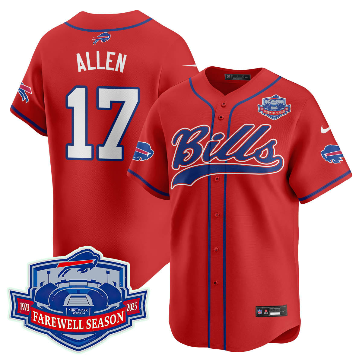 Buffalo Bills 2025 Baseball Jersey All Stitched - Farewell to Highmark Stadium