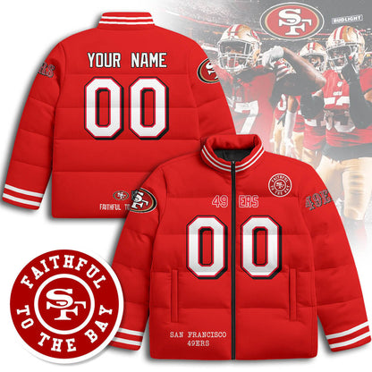 San Francisco 49ers Unisex Custom Puffer Jacket
