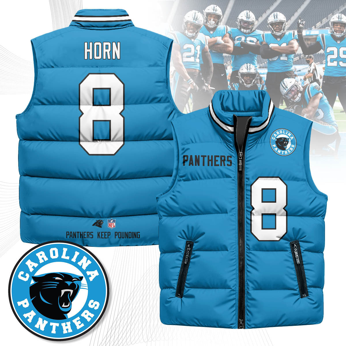 Carolina Panthers Unisex Puffer Vest