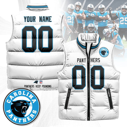 Carolina Panthers Custom Unisex Puffer Vest
