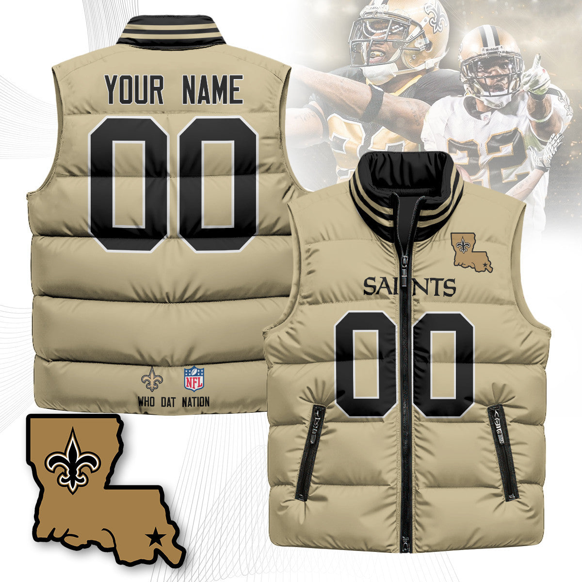 New Orleans Saints Unisex Puffer Vest