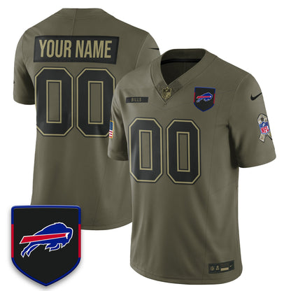 Buffalo Bills 2025 Salute to Service Limited Custom Jersey - All Stitched