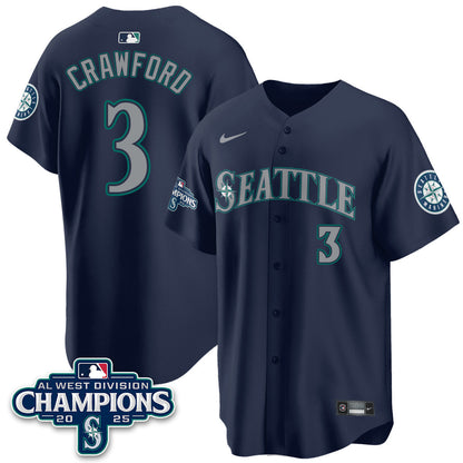 Men's Seattle Mariners 2025 AL West Division Champions Jersey - All Stitched