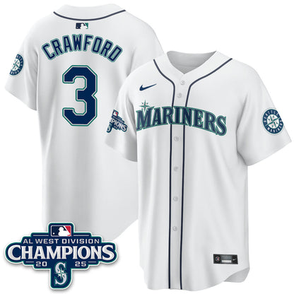 Men's Seattle Mariners 2025 AL West Division Champions Jersey - All Stitched