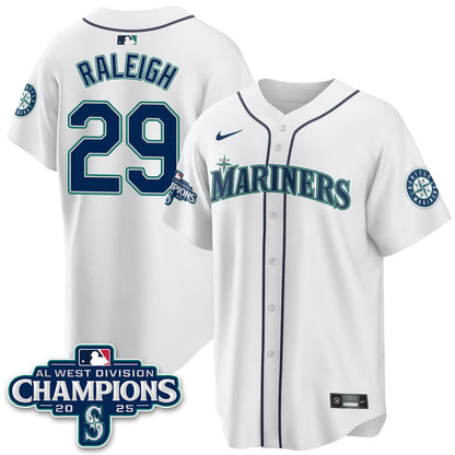 Men's Seattle Mariners 2025 AL West Division Champions Jersey - All Stitched