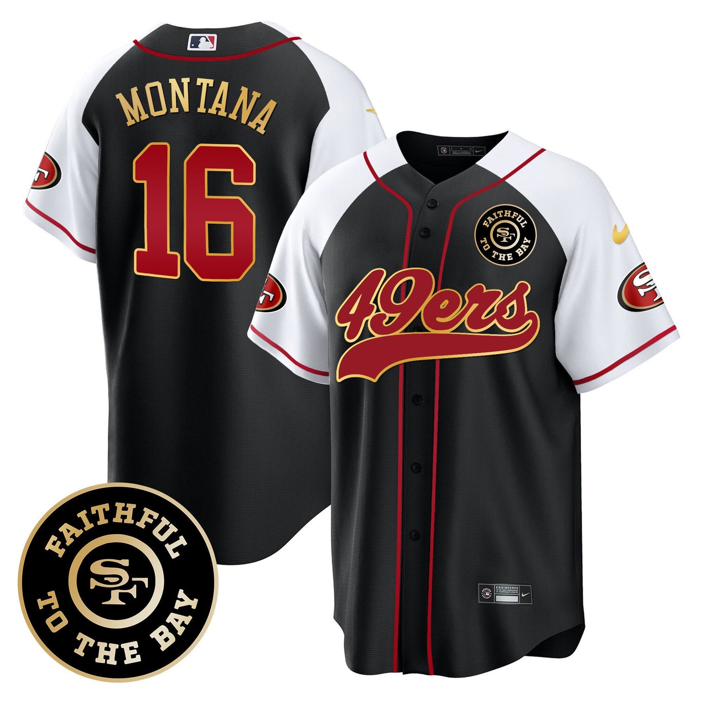 Men's 49ers Faithful To The Bay Patch Baseball Jersey - All Stitched