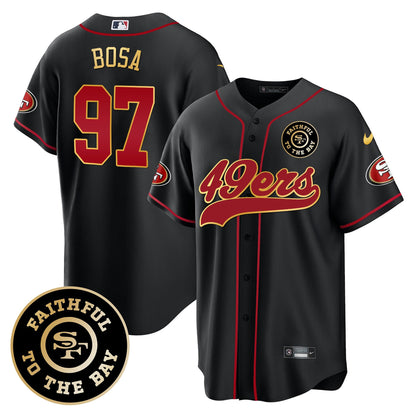 Men's 49ers Faithful To The Bay Patch Baseball Jersey - All Stitched