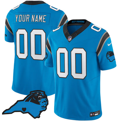 Panthers Vapor Limited Custom Jersey - Carolina Patch - All Stitched