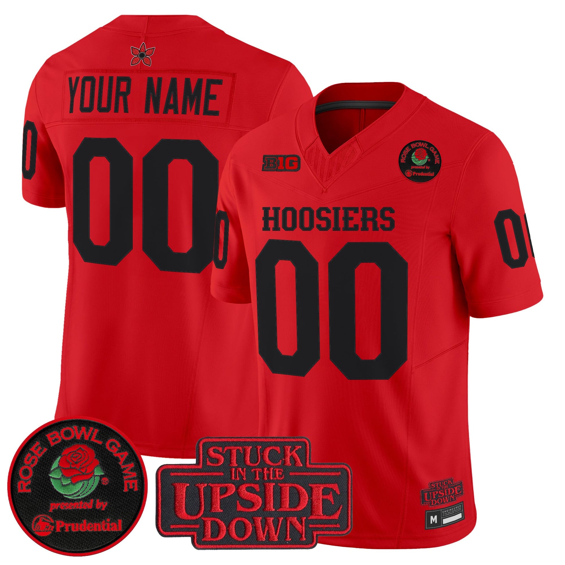 Indiana Hoosiers 'Stranger Things Edition' Vapor Limited Custom Jersey - 2025 Rose Bowl Patch - All Stitched