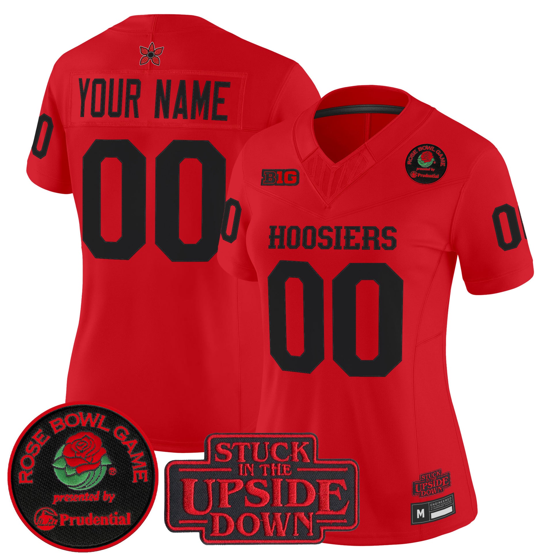 Indiana Hoosiers 'Stranger Things Edition' Vapor Limited Custom Jersey - 2025 Rose Bowl Patch - All Stitched