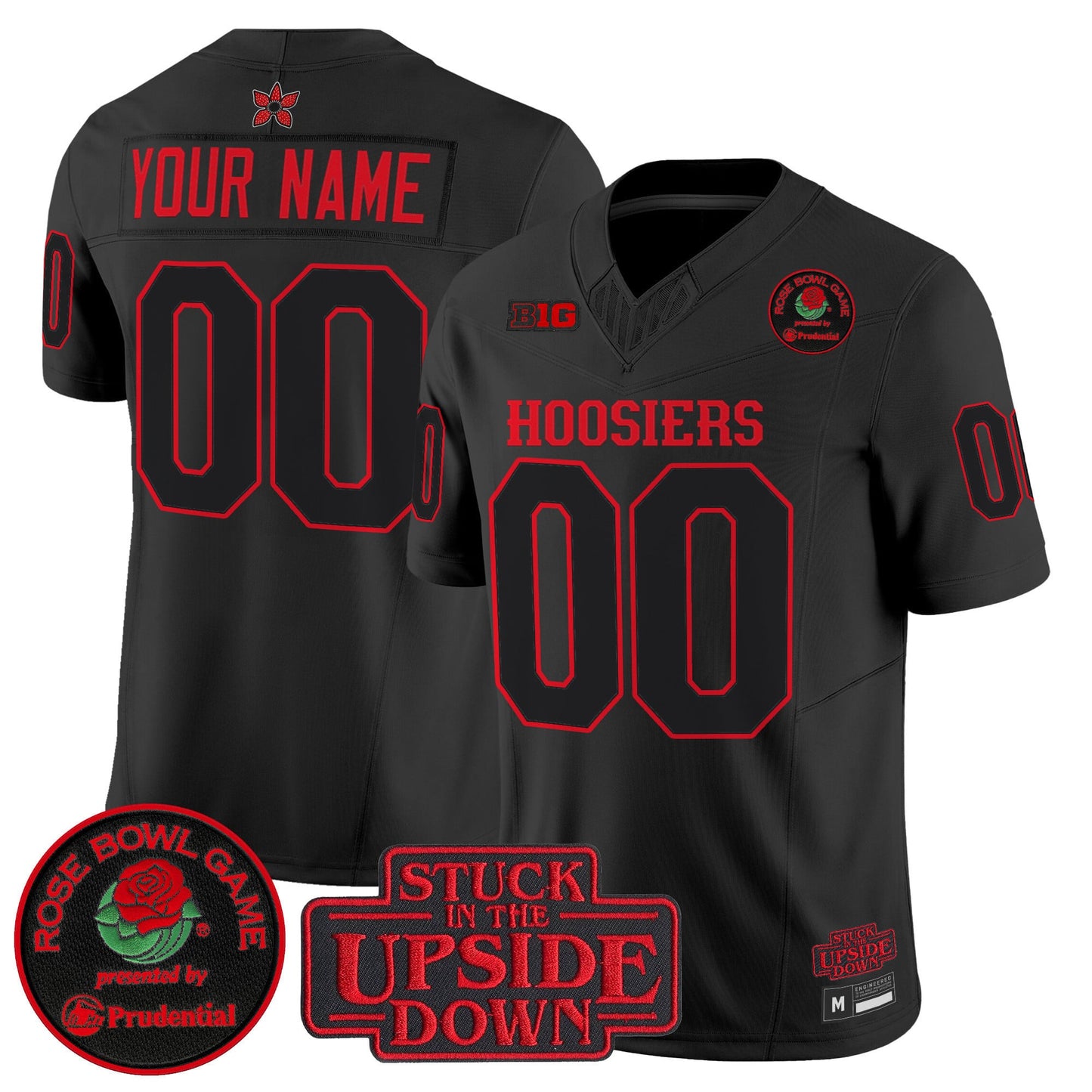 Indiana Hoosiers 'Stranger Things Edition' Vapor Limited Custom Jersey - 2025 Rose Bowl Patch - All Stitched