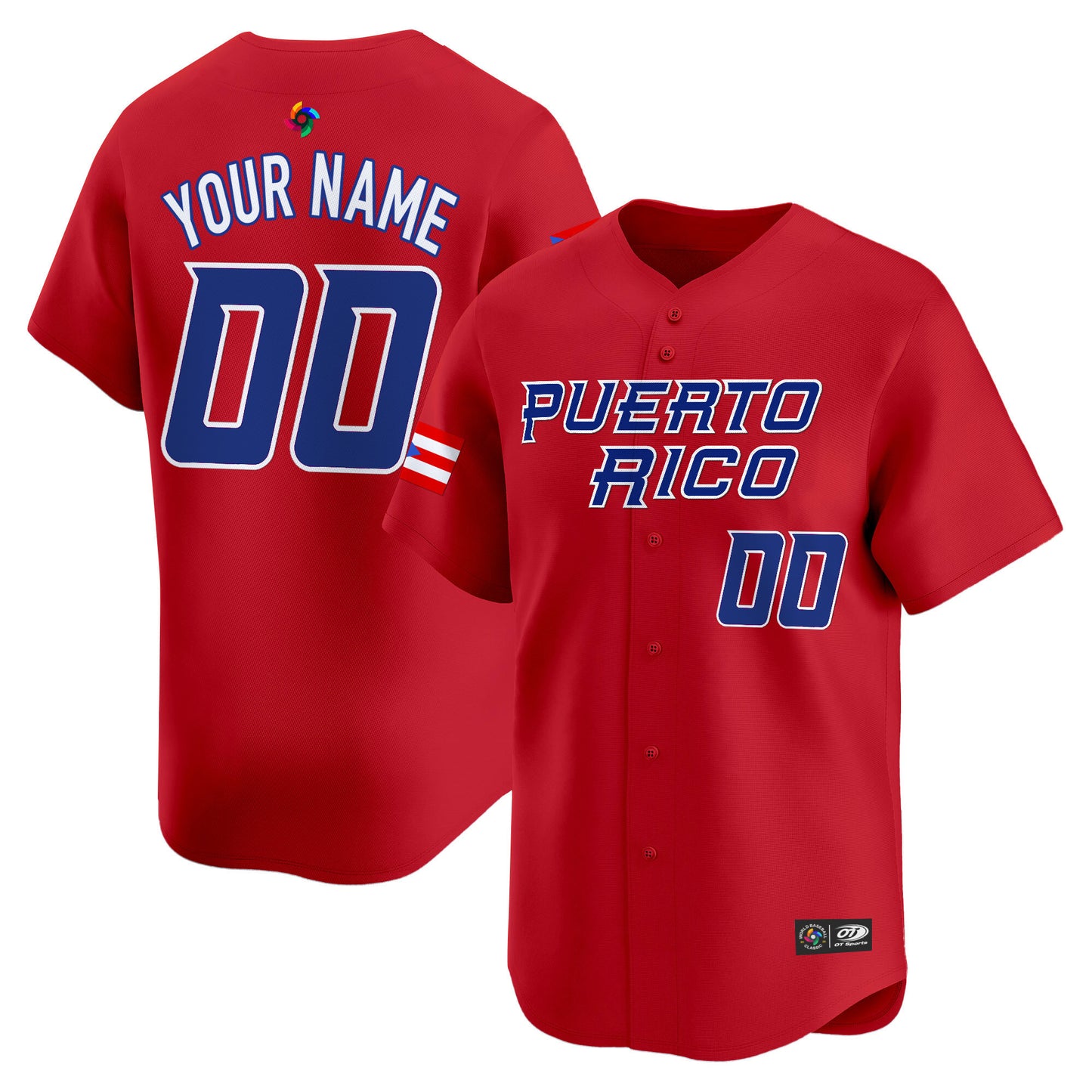 Team Puerto Rico World Baseball Classic Vapor Premier Custom Jersey - 2026 Roster - All Stitched
