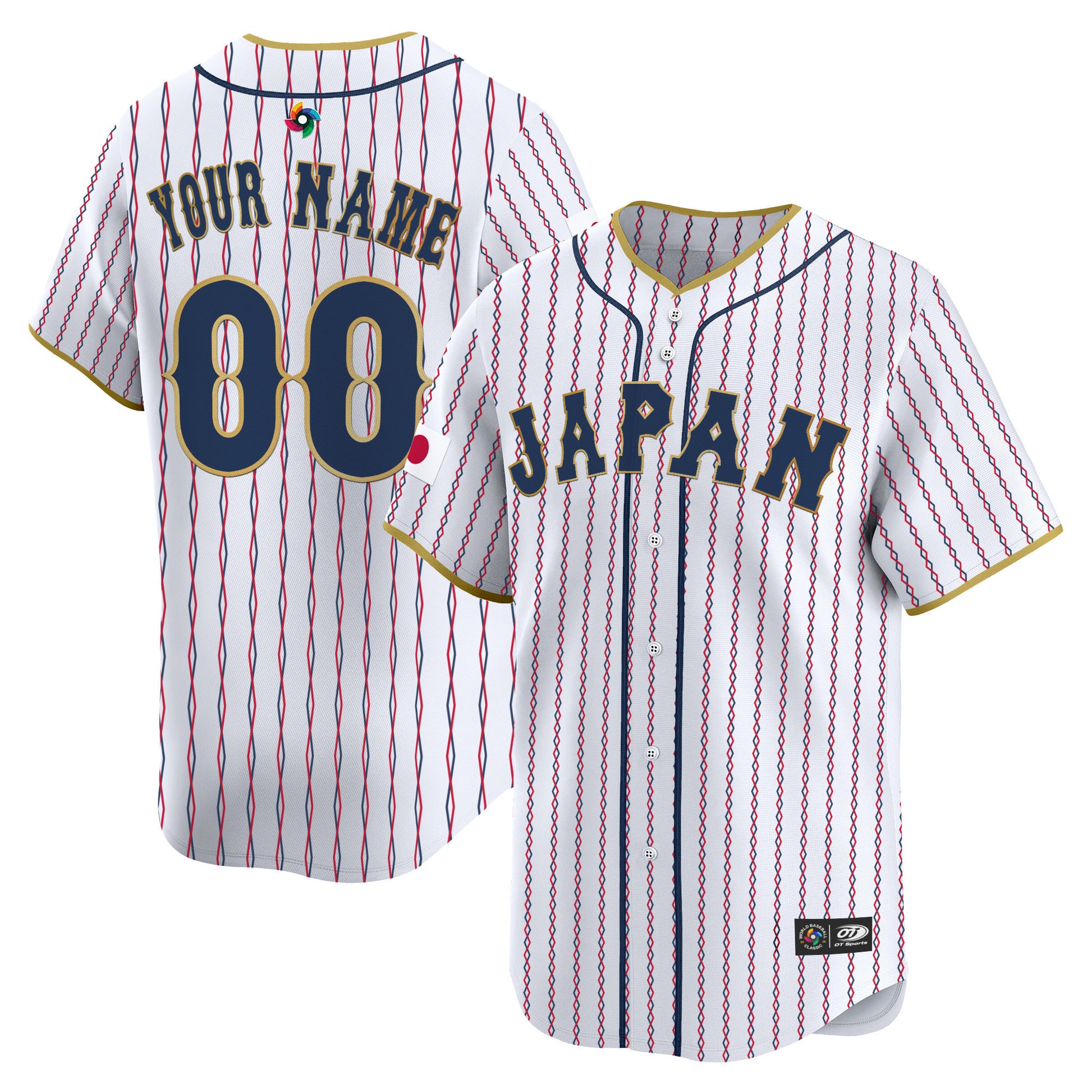 Team Japan World Baseball Classic Vapor Premier Custom Jersey - 2026 Roster - All Stitched