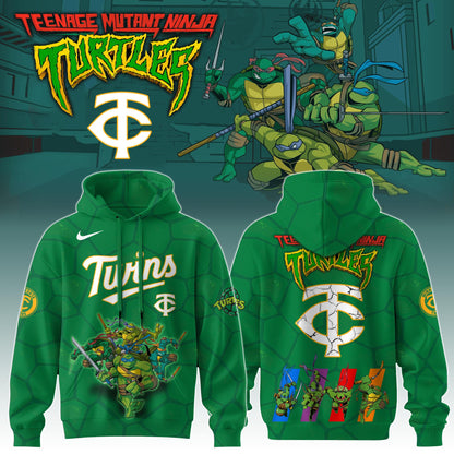 .        Minnesota Twins MLB x Ninja Turtles Special Edition Hoodie 2025