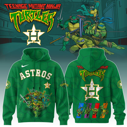 .        Houston Astros MLB x Ninja Turtles Special Edition Hoodie 2025